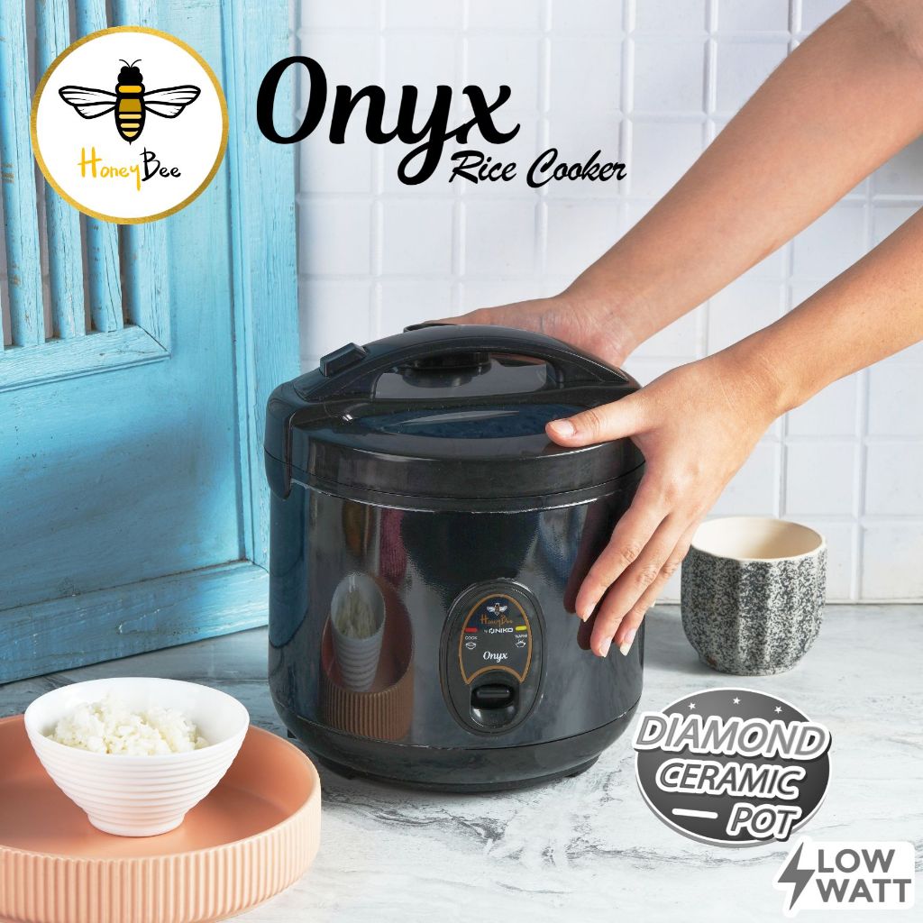 PROMO Honeybee Onyx Rice Cooker 1.2Lt Kaca Transparan