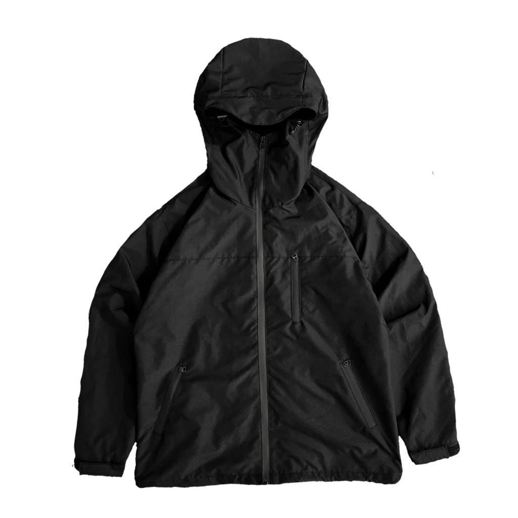 Jacket Cagoule Gropcore Polos Hitam /Jacket Cagoule Polos Waterproof Pria/Wanita COD Hiking Outdoor