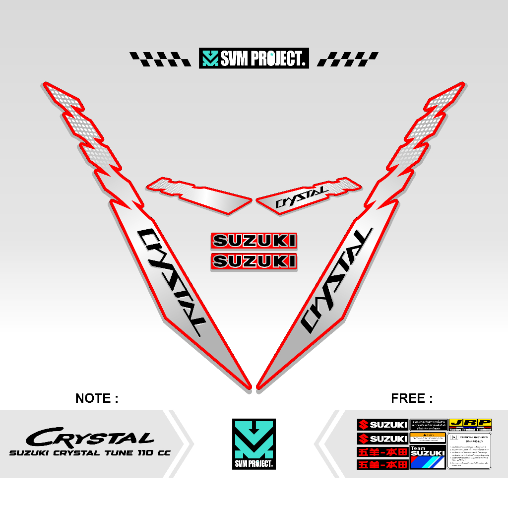STRIPING SUZUKI CRYSTAL TUNE MOTIF X20 STICKER CRYSTAL TUNE CUSTOM STIKER LIS BODY MOTOR CRYSTAL ORI