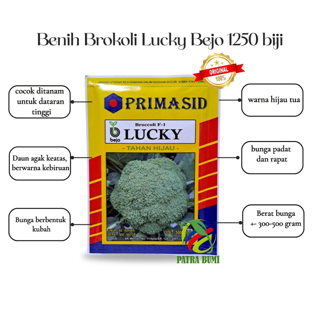 BENIH BROKOLI LUCKY BEJO 1250 BIJI PRIMASID