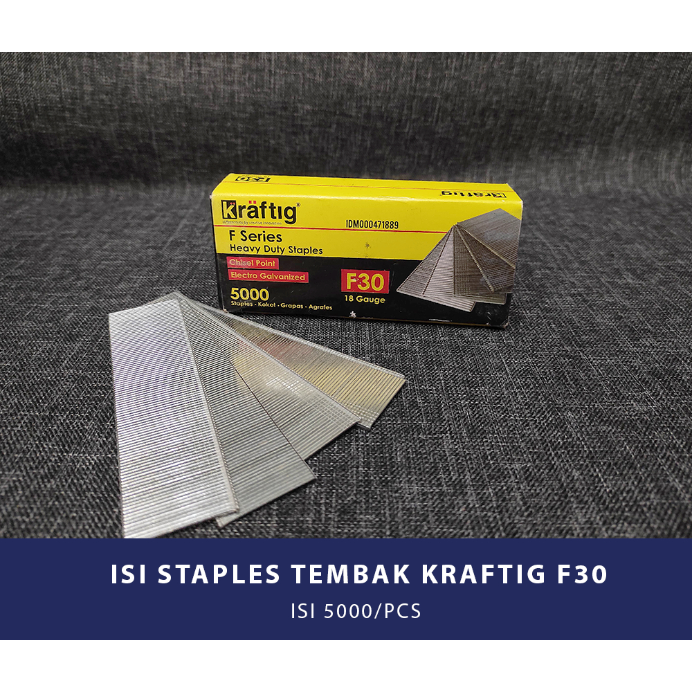 

PAKU TEMBAK/ISI STAPLES TEMBAK KRAFTIG F30 - BAHAN BAKU SOFA/AKSESORIS SOFA/FURNITURE/LEMARI/KURSI/DIVAN/SPRING BED/KASUR/TAS/SEPATU/SANDAL/JOK MOTOR/JOK MOBIL