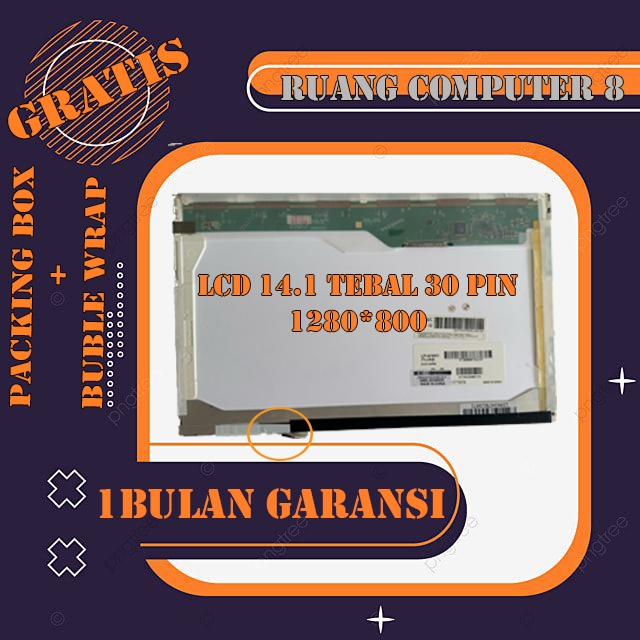 LCD LED LAYAR LAPTOP 14.1 DELL LATITUDE D630C D631 PP18L D531 D620 D630 CCFL 1280x800