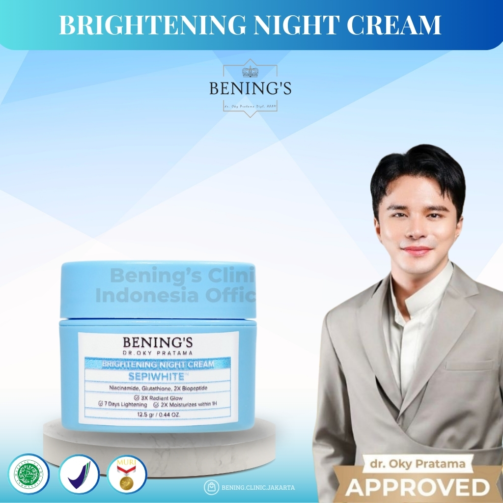 Bening's Brightening Night Cream | Cream Malam Pencerah dan Glowing Benings Skincare Dr Oky Clinic