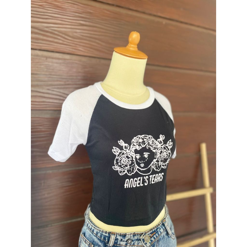Kaos Crop Top Oversize Wanita Baju Kaos Crop Top Tshirt Crop Top Korea
