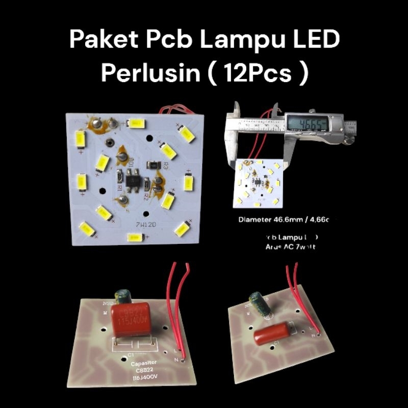 Pcb Lampu LED 7watt Perlusin isi ( 12Pcs )