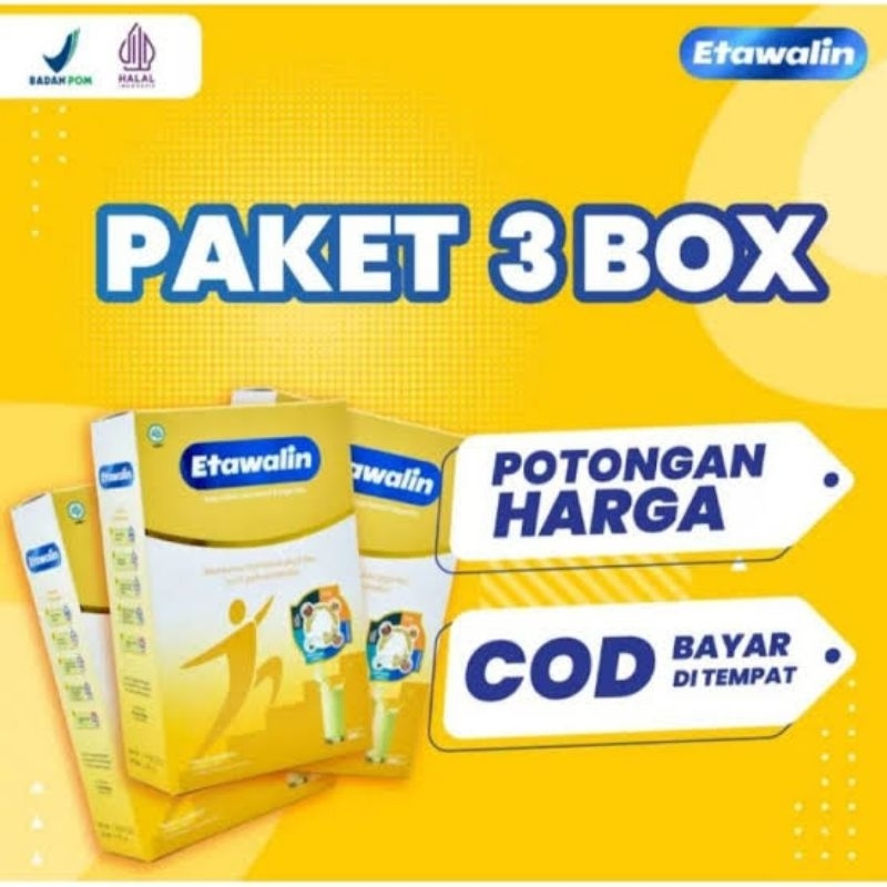 

3 BOX - ＥＴＡＷＡＬＩＮ | Susu Kambing Etawa Murni Terapi Nyeri Sendi dan Pegal Linu Terlaris!!!