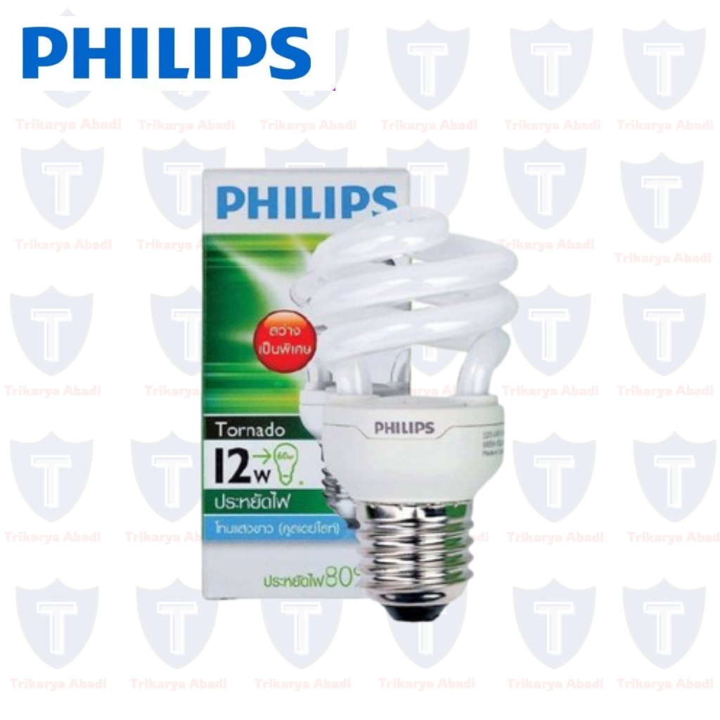 Lampu Philips Tornado 12W - Lampu Philips Spiral 12Watt Putih - Putih