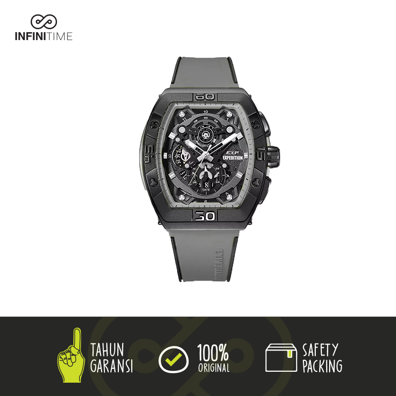 Jam Tangan Expedition EXP 6800 E6800 E 6800 Grey Black Pria