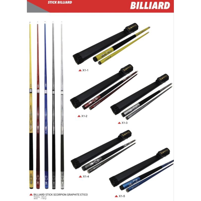 STIK BILLIARD SCORPION Graphite X1