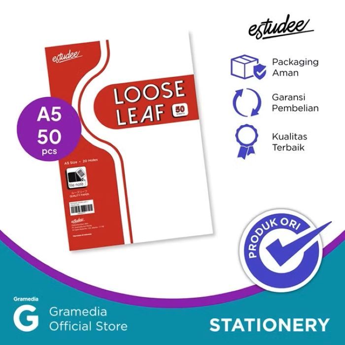 

Gramedia - Estudee Loose Leaf J Polos A5 isi 50