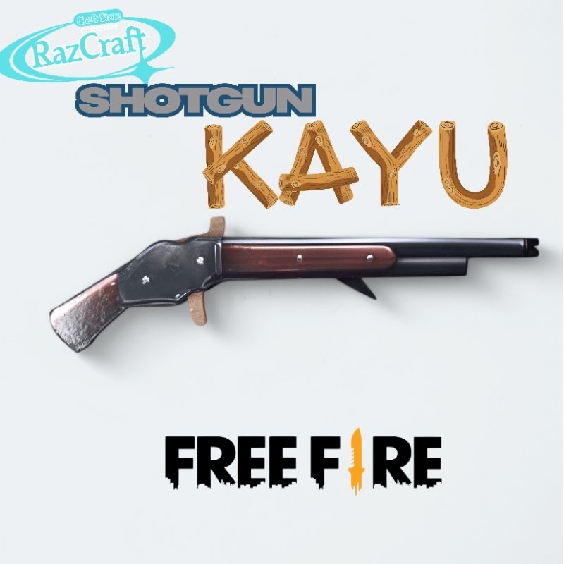 Mainan Anak Shotgun SG 2 Kayu FreeFire FF Peluru Karet