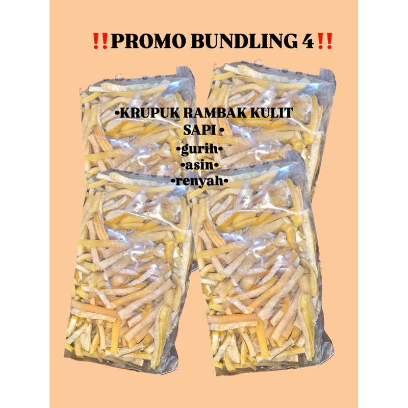 

PROMO BUNDLING 4 KRUPUK RAMBAK KULIT SAPI MENTAH ASLI