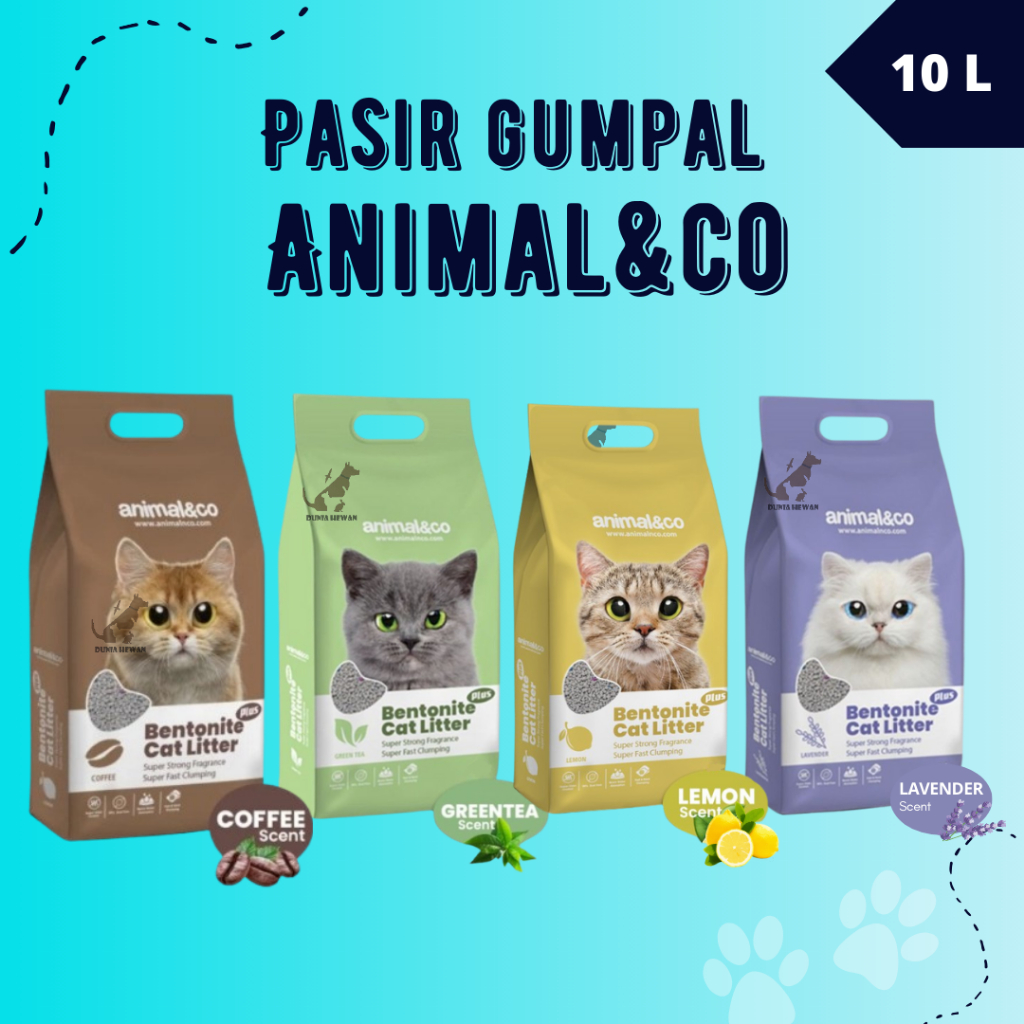 PASIR KUCING GUMPAL WANGI ANIMAL AND CO ANIMAL N CO ANIMAL&CO 10 L 10L GOJEK GRAB INSTANT SAMEDAY