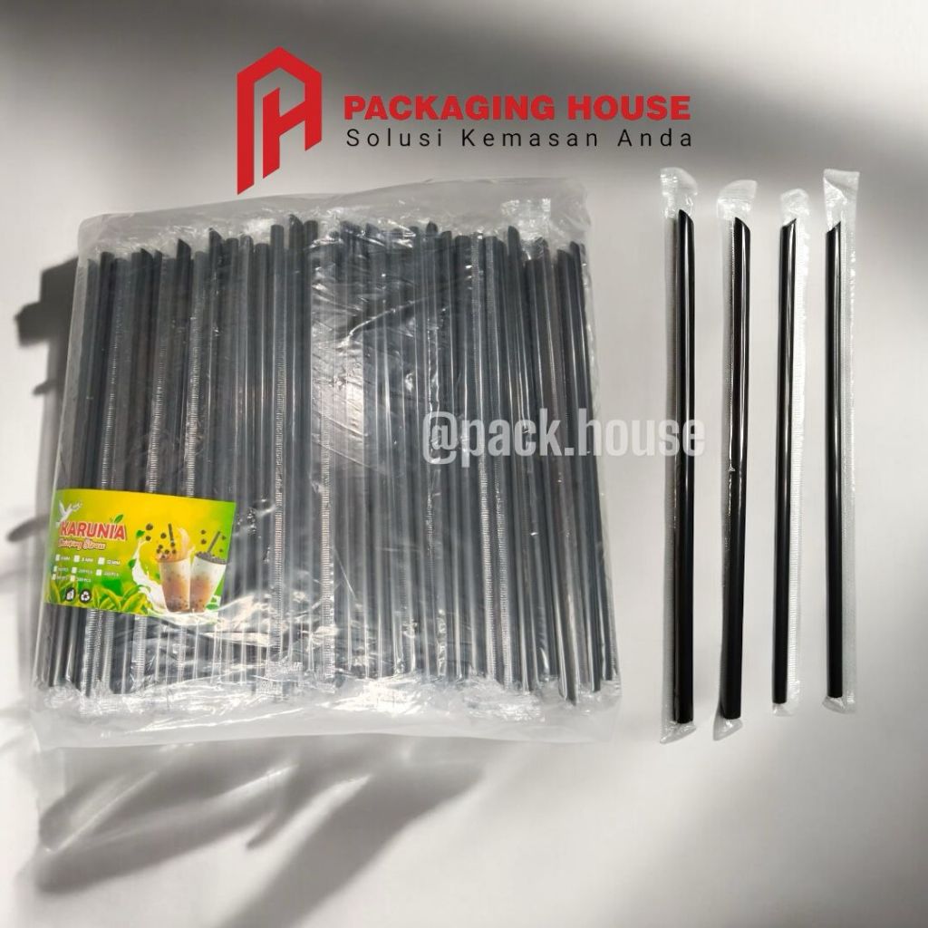 [500 PCS] SEDOTAN 620 ML | SB 620 INDIVIDUAL KA HITAM | SEDOTAN MINUMAN 6 ML | SEDOTAN 6 ML
