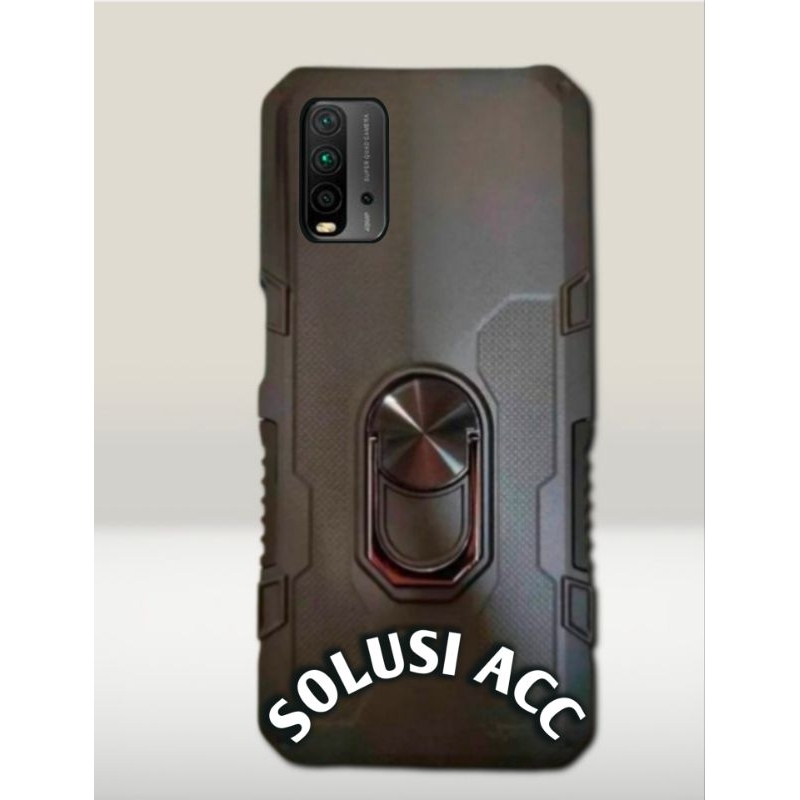 CASE REDMI 9T ROBOT STANDING HARDCASE HIT RING EYE CASING HP REDMI 9T
