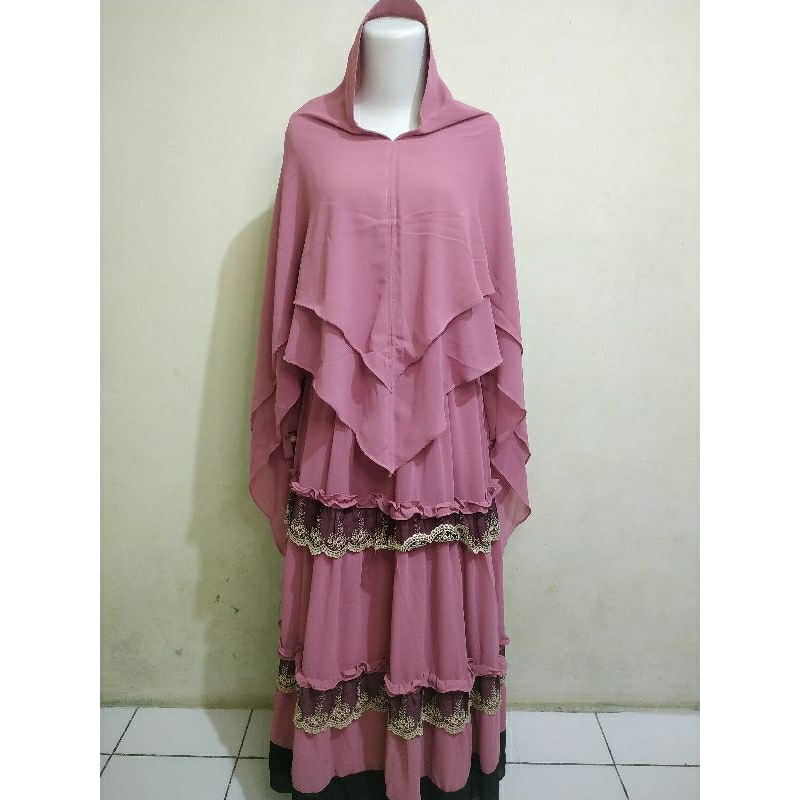 Gamis Pink Ruffle