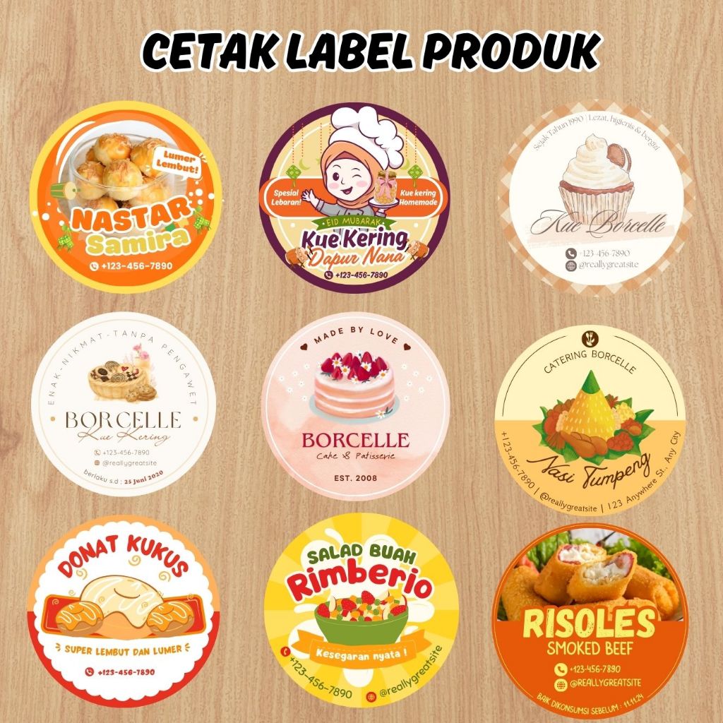 

Cetak Sticker Chromo Label Kemasan Produk Makanan Ringan /Kue Bakery Custom Print