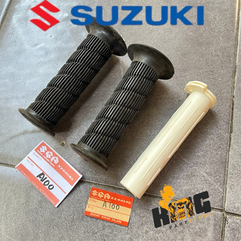HANDGRIP PIPA GAS HANPAD HAND PAD GRIP KARET STANG SUZUKI A100 A100X MODEL ORIGINAL