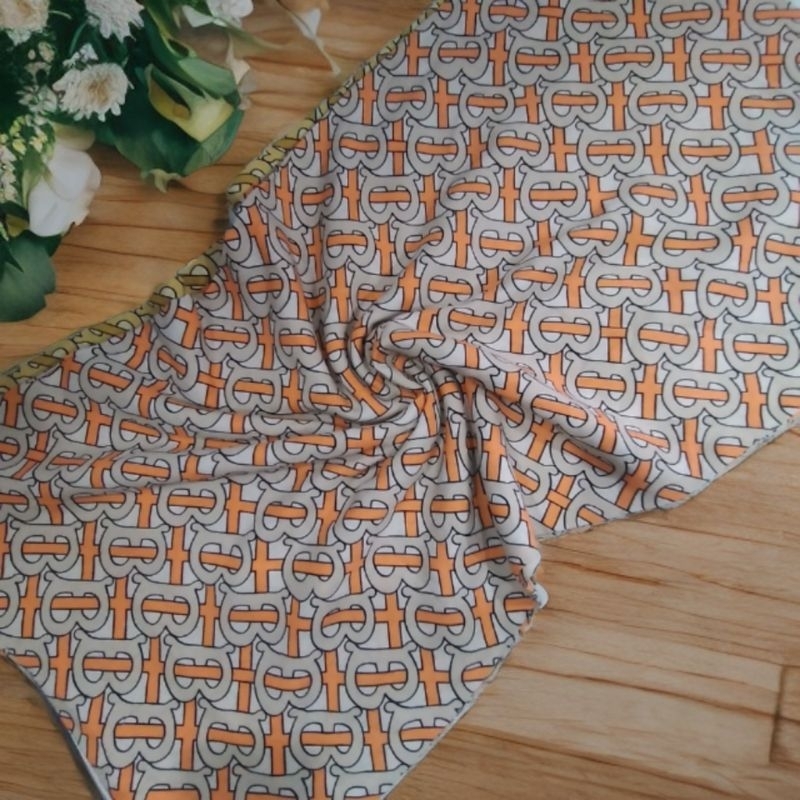 bahan kain rayon motif rantai ,kain rayon viscose premium