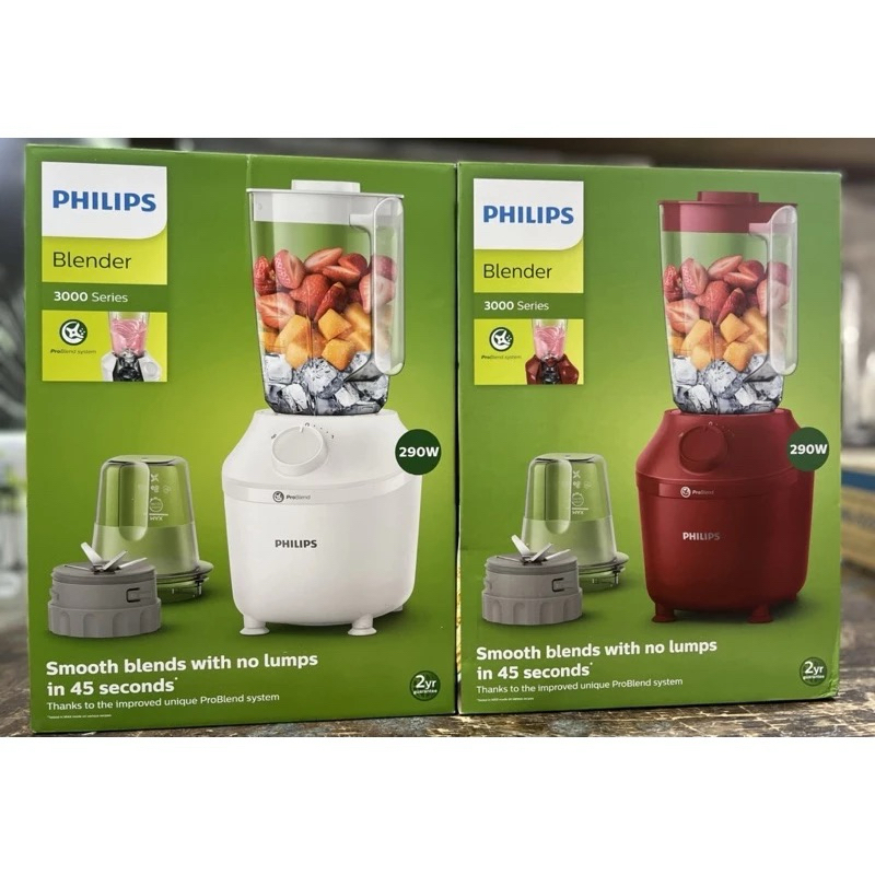 Blender Philips Plastik 1 Liter HR 2042 Merah dan Putih - Blender Jus - Blender Juicer- Blender Terb