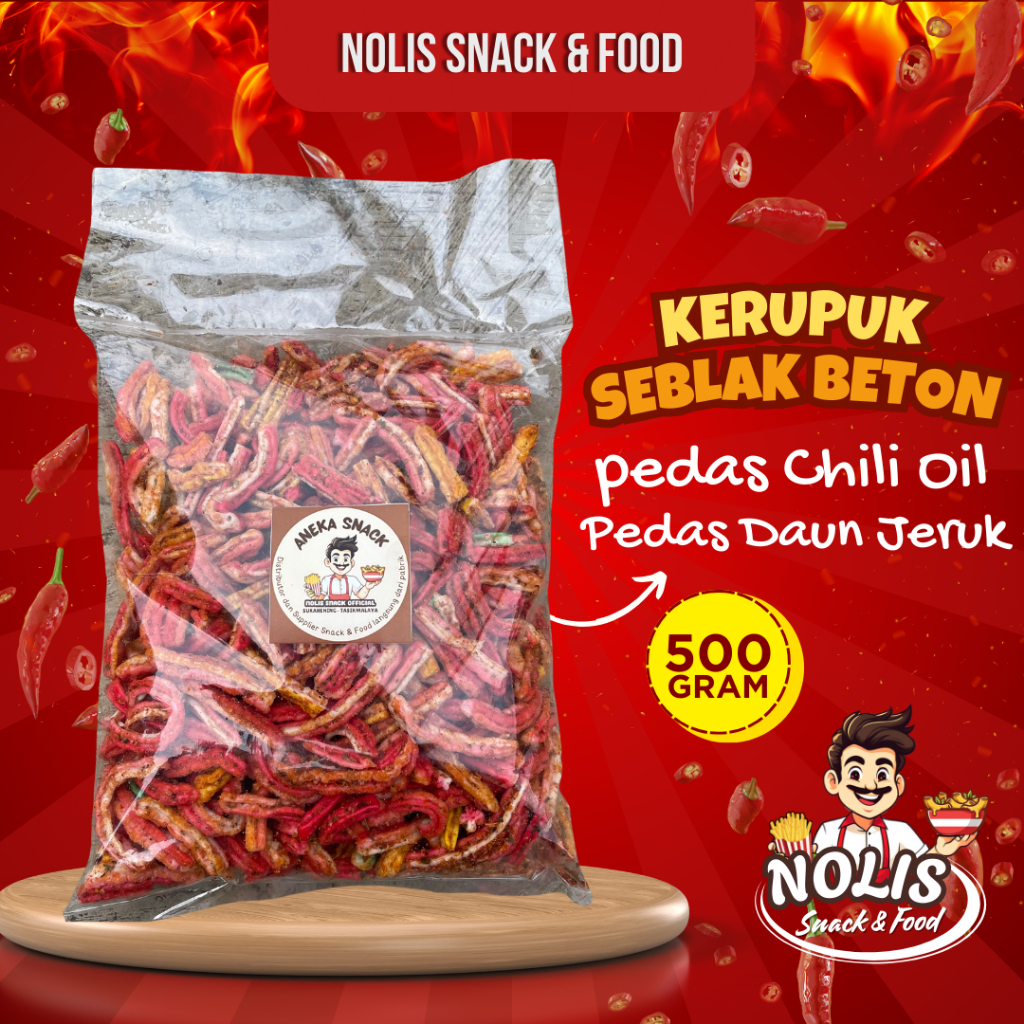 

500gram - SEBLAK BETON RENYAH - Pedas Chili Oil - Pedas Daun jeruk [NOLIS SNACK & FOOD] Seblak Jaat