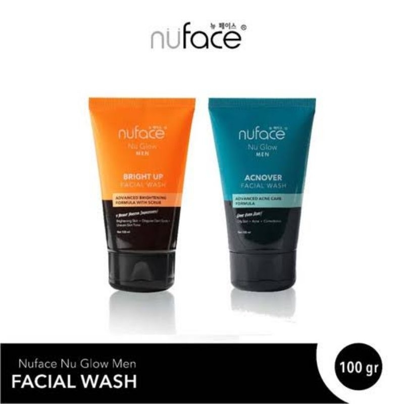 Nuface Men Acnover|| Brightup Facial Wash|| Sabun cuci muka pria|| Sabun Cuci muka berjerawat|| Sabu