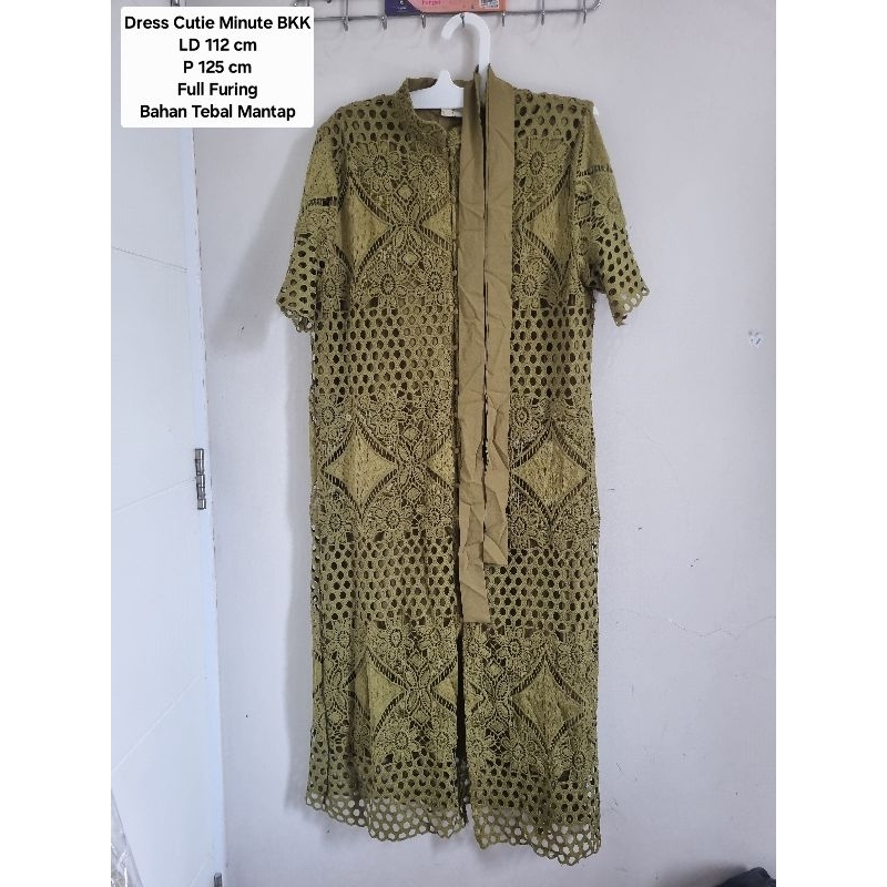 Dress Cutie Minute BKK Full Furing Brukat Dress Lebaran NEW