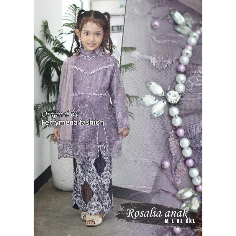 Setelan Kebaya Rosalia Tulle Anak Set Kebaya Anak Modern / Kebaya Wisuda Anak Sd