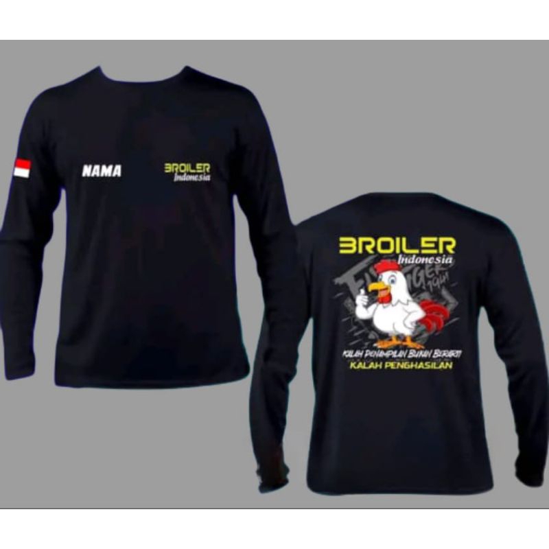 KAOS HITAM LENGAN PANJANG BROILER INDONESIA
