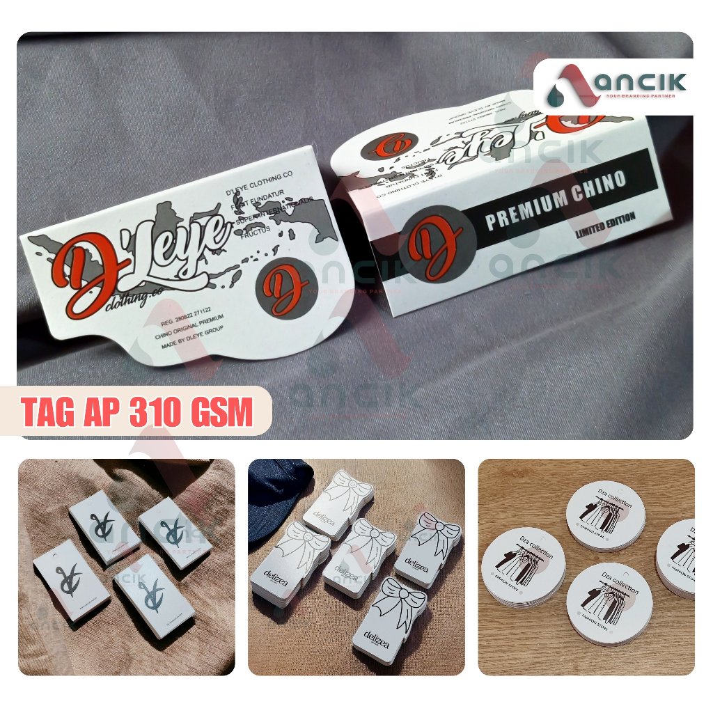 

(CUSTOM HANGTAG) AP 310 GSM Merek Baju Kaos Hijab Gamis Dress Celana Merek Baju Baru Kemeja Jeans