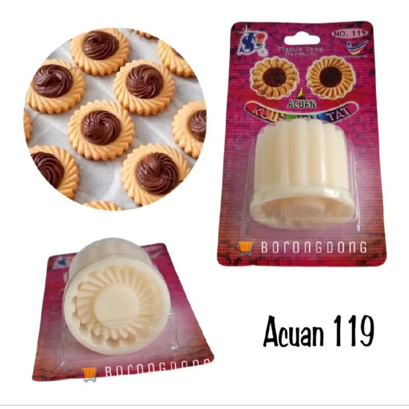 Cetakan Kue Jem Tat No 119 Motif Bulan Sin Lian Acuan Import Malaysia