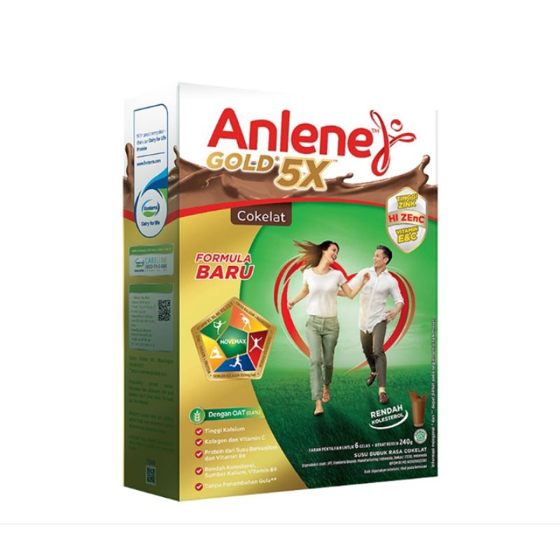 

Anlene Gold 5X Susu Bubuk 240 gram Vanilla / Coklat / Original