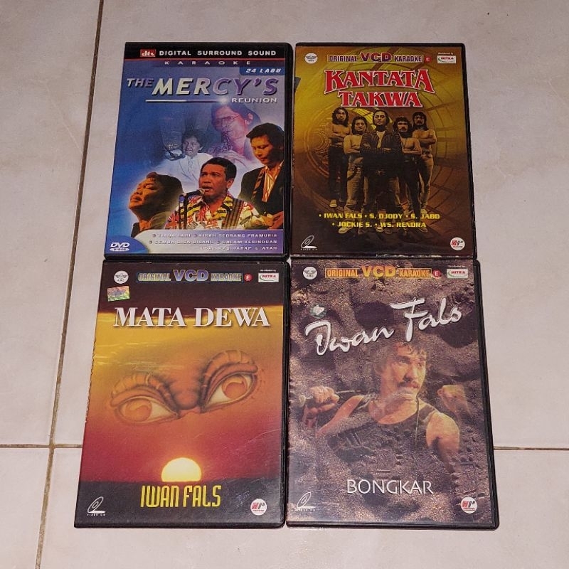 vcd Karaoke THE MERCY'S-Reunion / KANTATA TAKWA / IWAN FALS-Mata Dewa / IWAN FALS-Bongkar