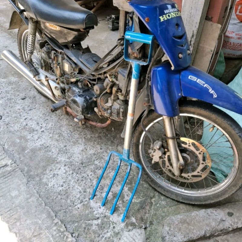 Garpu Tanah Injak Baja Asli Super Tebal Mata Empat - Garpu Tanah Kualitas Super Mantap Full Baja Bes