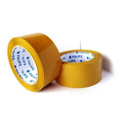 

LAKBAN COKLAT TULIP LABEL BIRU 48MM X 90 YARD SATUAN