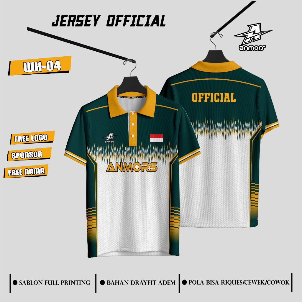 JERSEY VOLEY OFFICIAL BERKERAH BAJU POLO