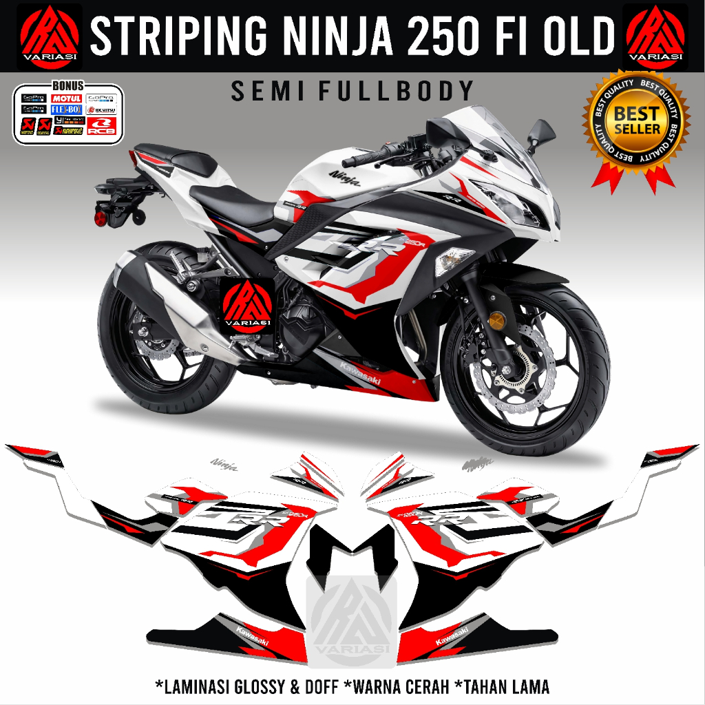STRIPING NINJA FI 250 / DCAL STICKER KAWASAKI NINJA 250 FI SEMIFULL LIVERY BMW