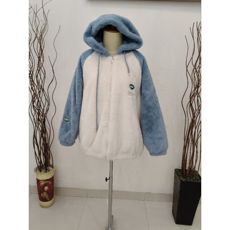 Marine Serre Fur Jacket Hoodie Oversize