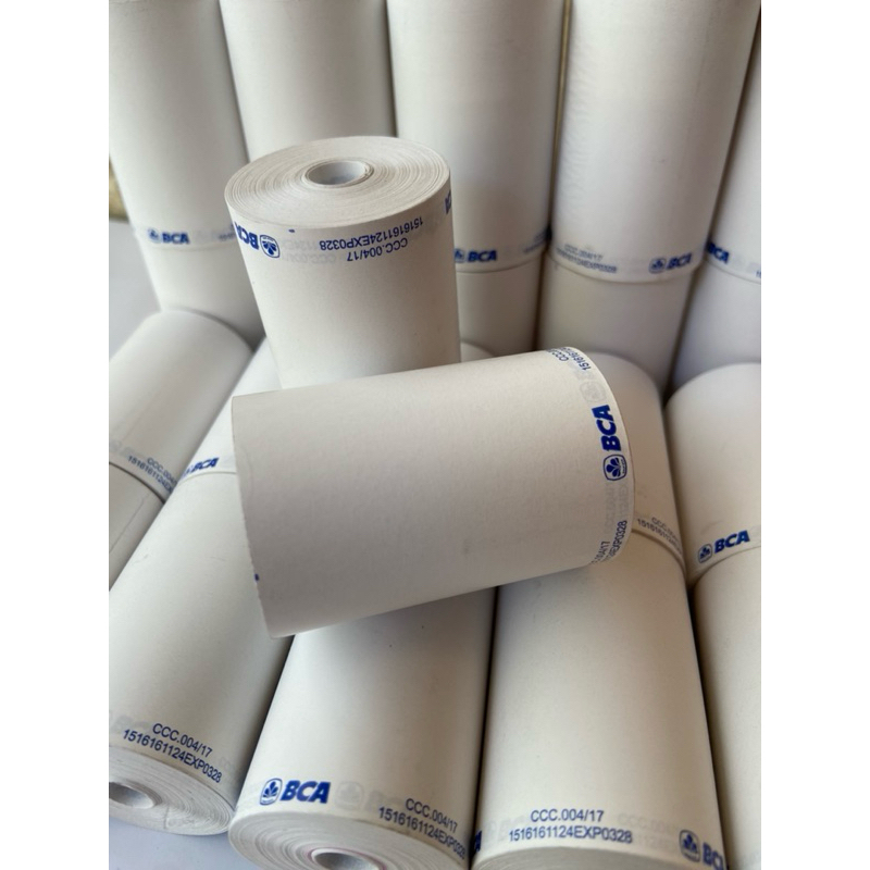 

kertas kasir thermal logo BCA 57/58x40 paket 10 pcs