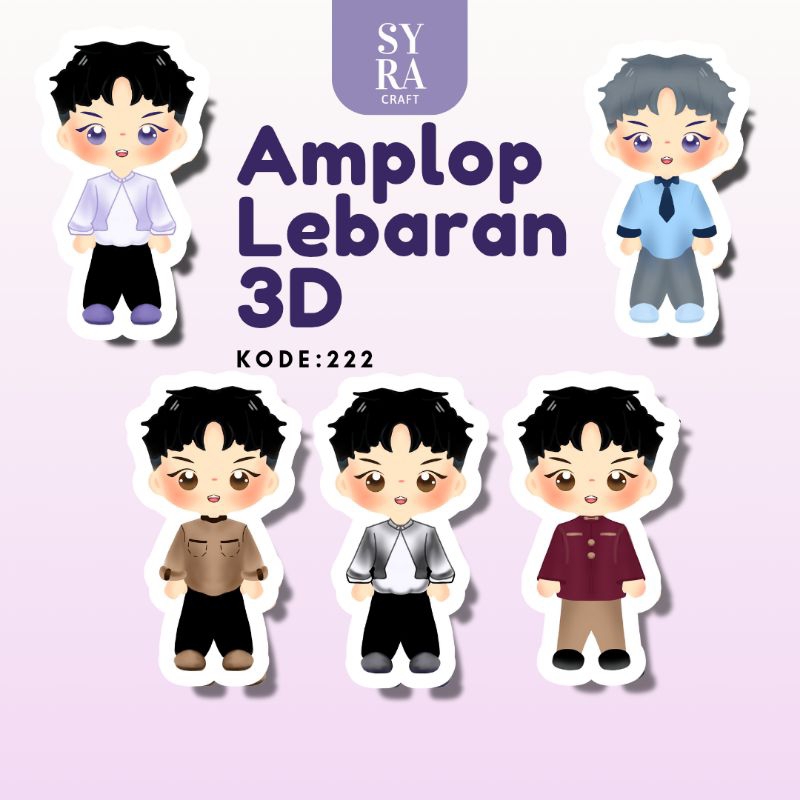 

{Dapat 5 Pcs} SyraCraft AMPLOP LEBARAN TERBARU IDUL FITRI 2025 RAMADHAN 2025 3D KARAKTER
