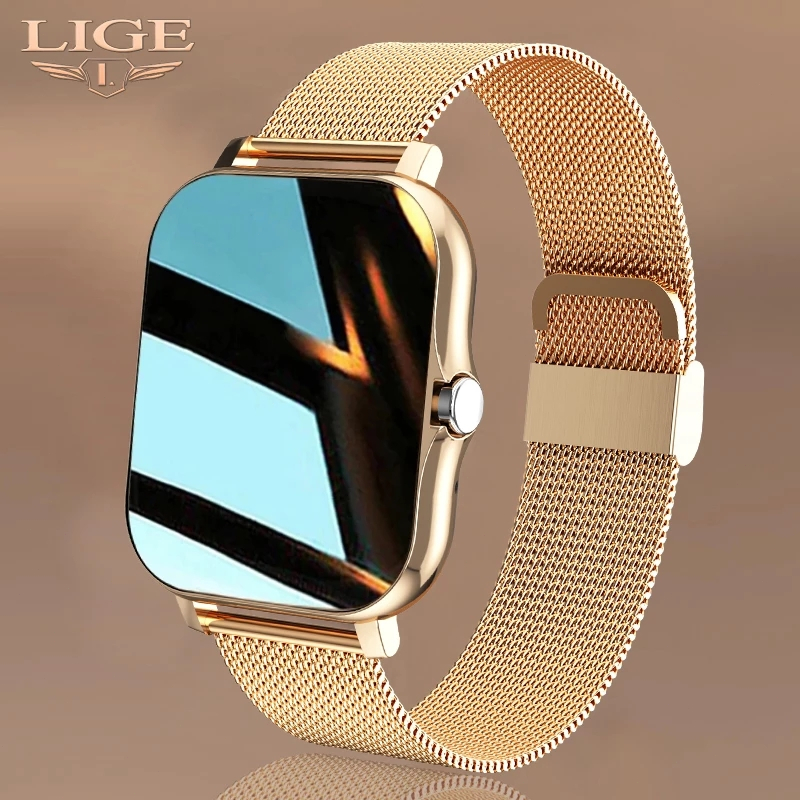 LIGE Smartwatch Wanita Sport Smart Watch Panggilan Bluetooth Dial Sentuh Pelacak Kebugaran Jam Tanga