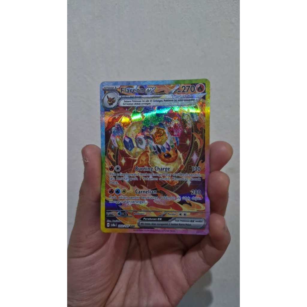 Kartu Pokemon TCG Flareon EX SAR SV8a 202/187 - SAR
