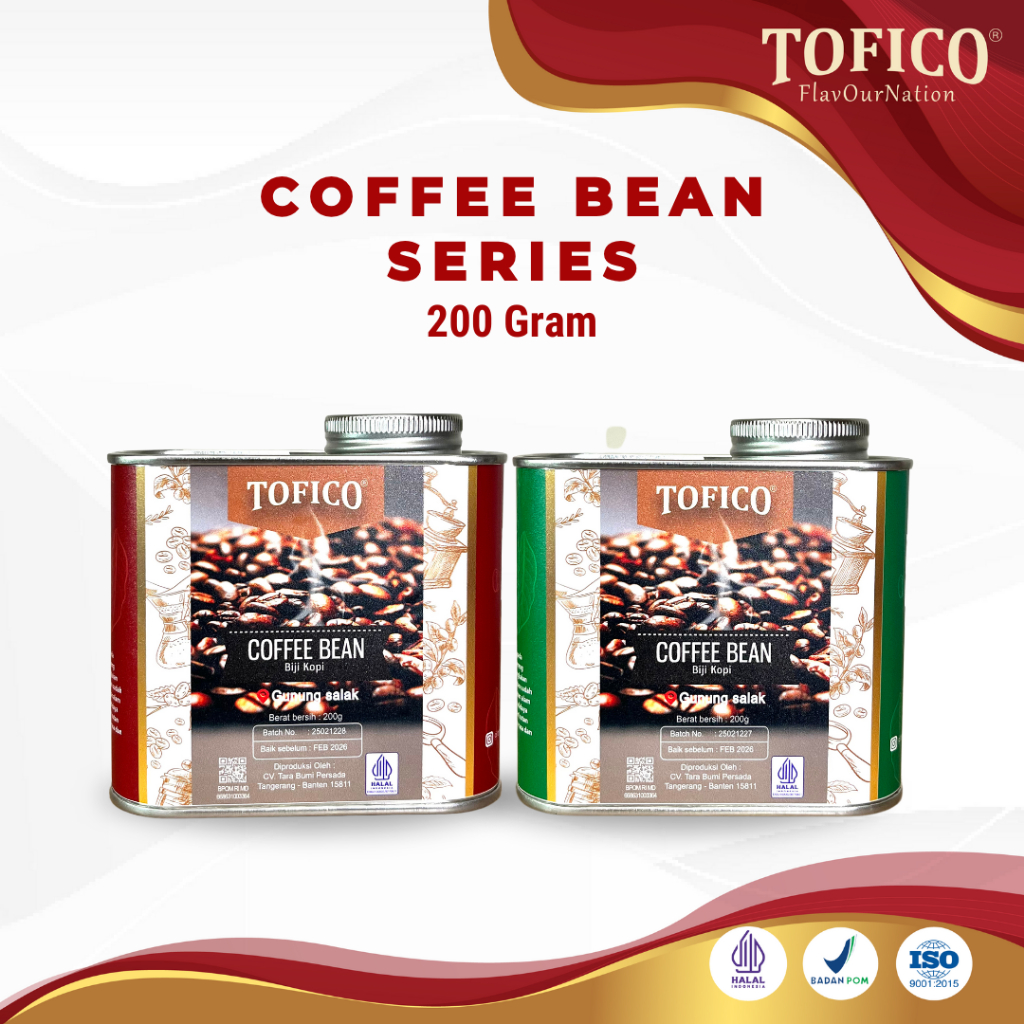 

TOFICO COFFEE BEAN 200 GRAM / BIJI KOPI TOFICO 200 GRAM / TOFICO SYRUP OFFICIAL
