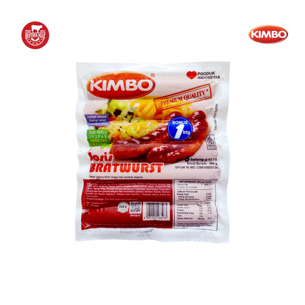 

Kimbo Sosis Bratwurst Jumbo 500gr - Brothermeatshop