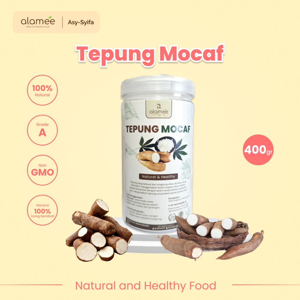 

ALAMEE Tepung Mocafine Gluten Free Tepung Singkong Sehat Rendah Gula High Fiber 400gr