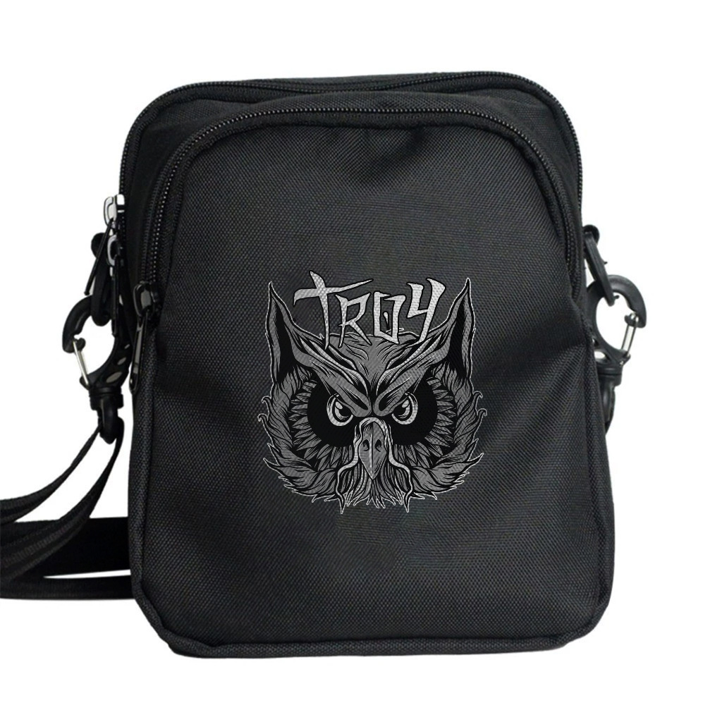 Troy Company Sling Bag Daily Black Mustache Owl - Slingbag Hitam Tas Selepang Hitam SBD 3010