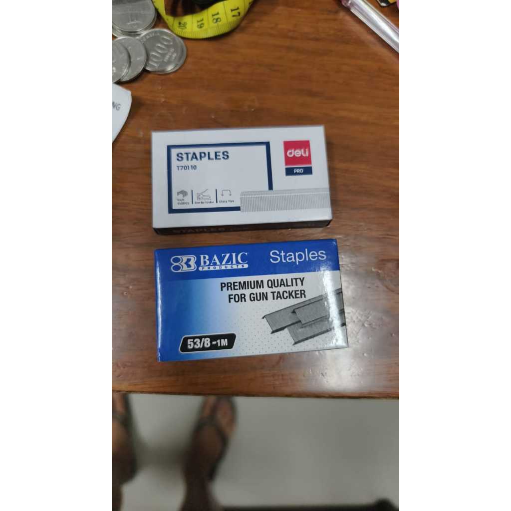 isi hekter gun tacker 53 / 8 deli / BAZIC isi 1000 tembak guntacker ga umum