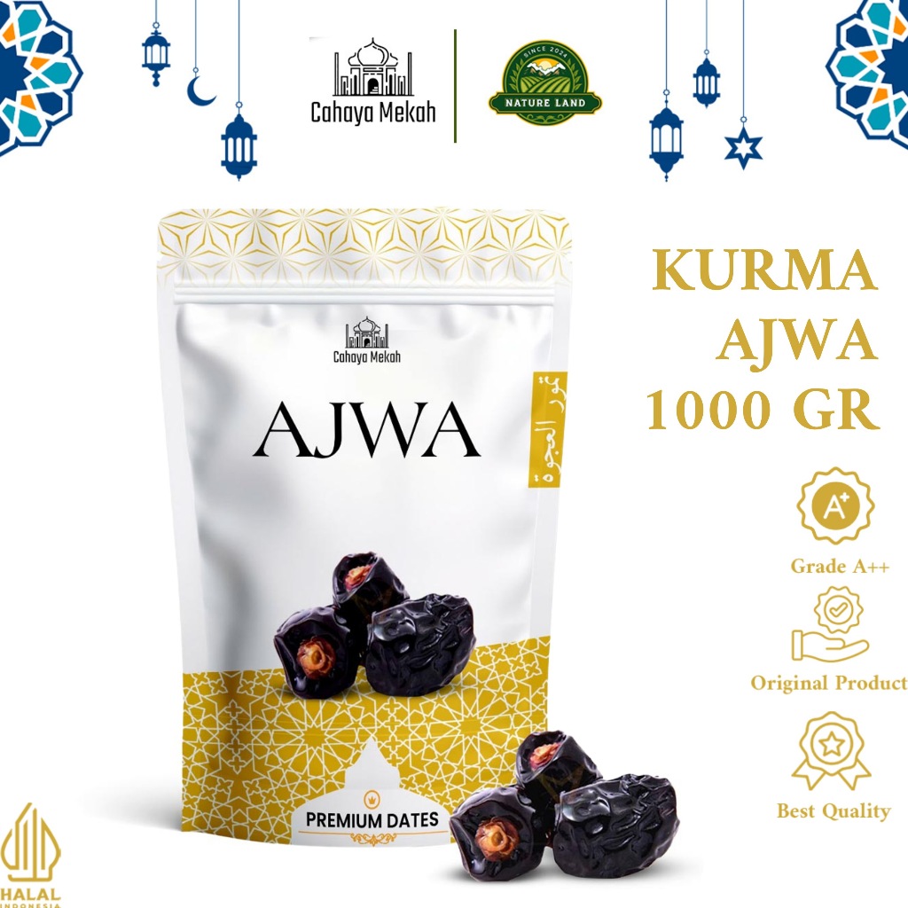 

Cahaya Mekah Ajwa Dates Kurma Ajwa Pouch Original 1kg