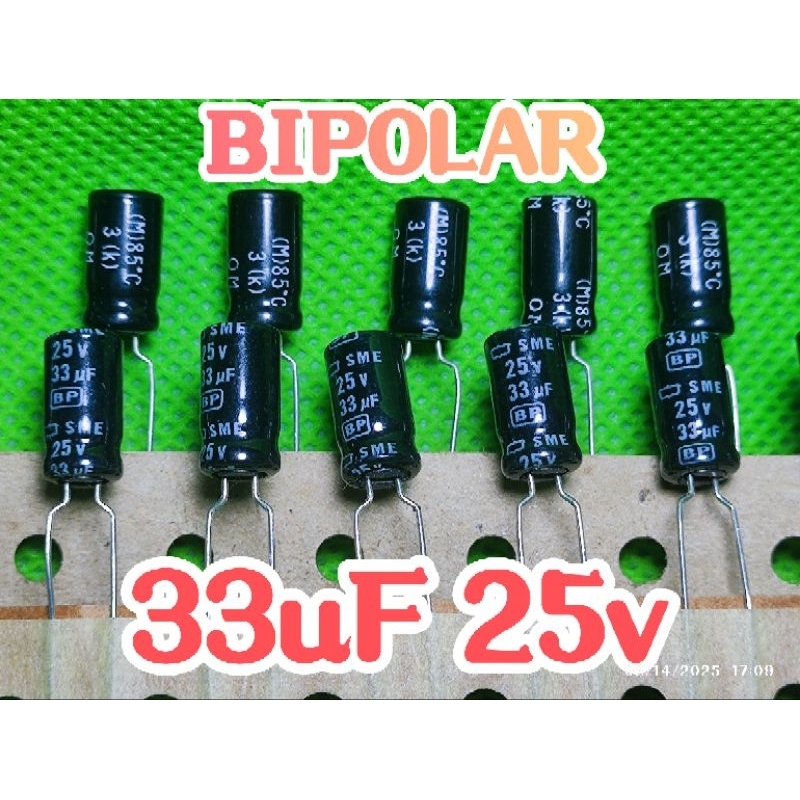 Kapasitor capasitor elco elko 25v 33uf 25volt BP bipolar nonpolar original