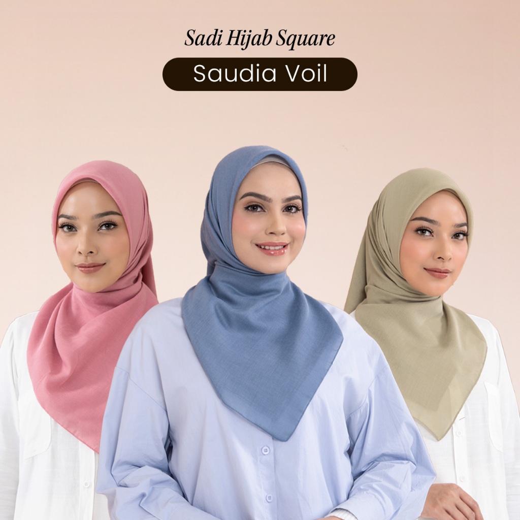 ZM Zaskia Mecca - Sadi Saudia Voil Hijab Polos - Kerudung Segi Empat